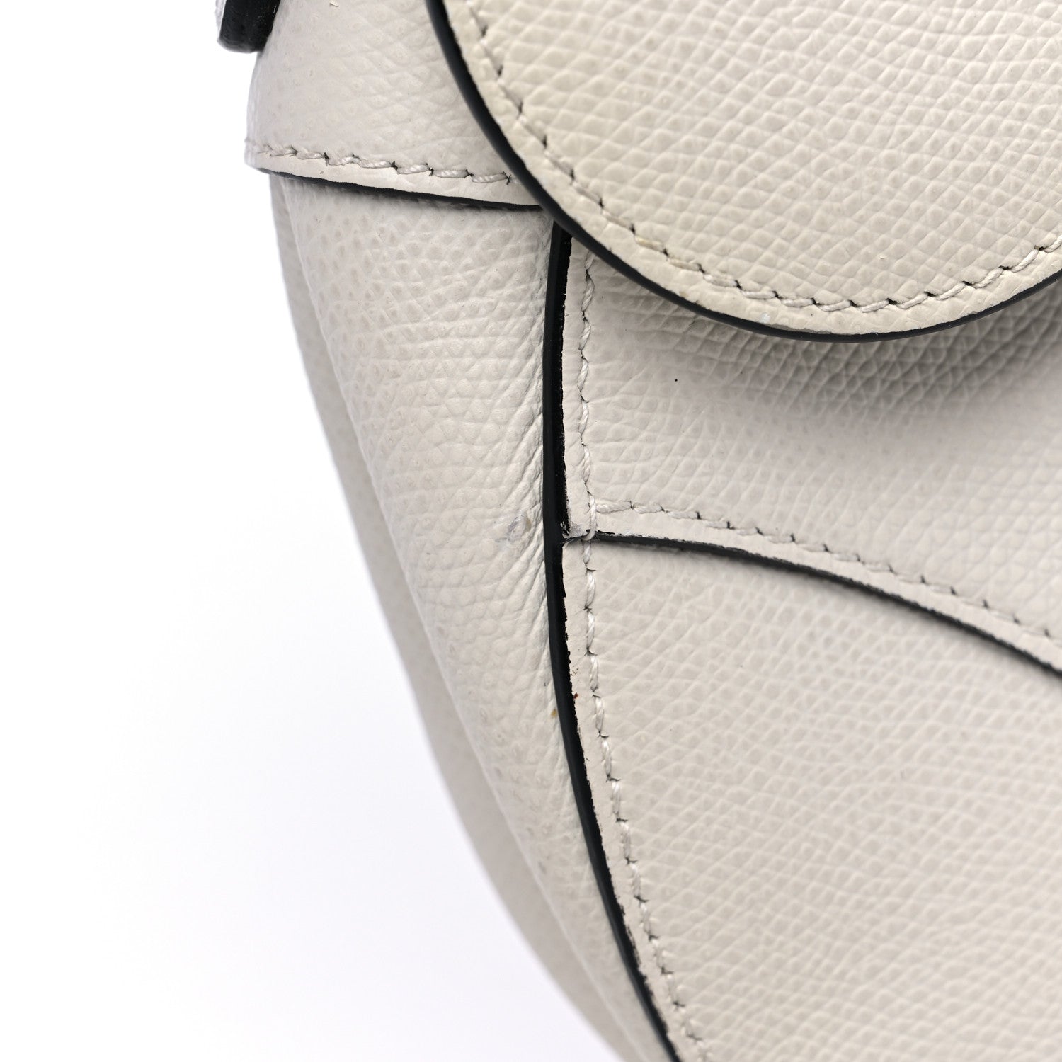 Christian Dior Grained Calfskin Saddle Bag White 9 of 10