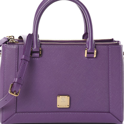MCM Saffiano Nuovo Tote Purple 7 of 9