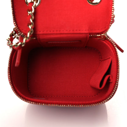 Chanel Caviar Quilted Mini Vanity Case With Chain Red 5 of 11