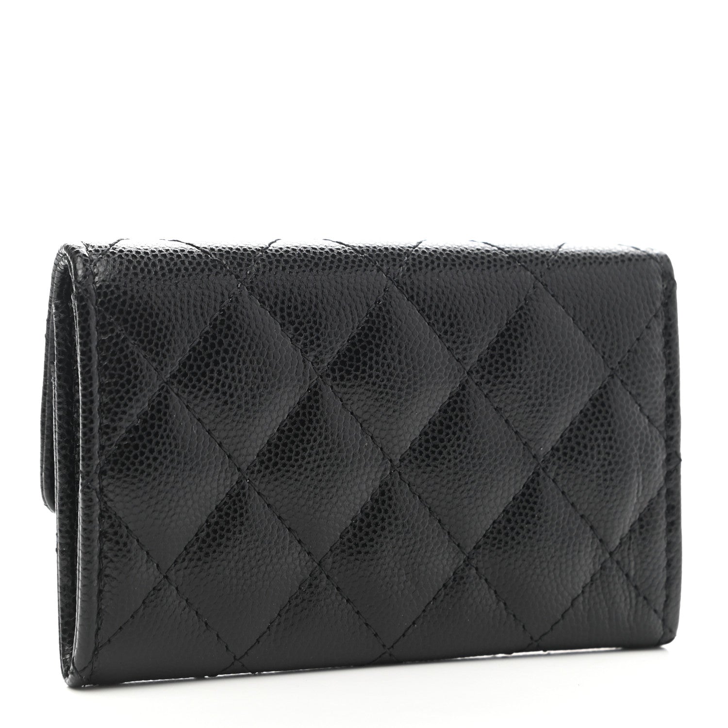 Chanel Caviar Quilted Crystal CC Flap Card Holder Black 3 of 9