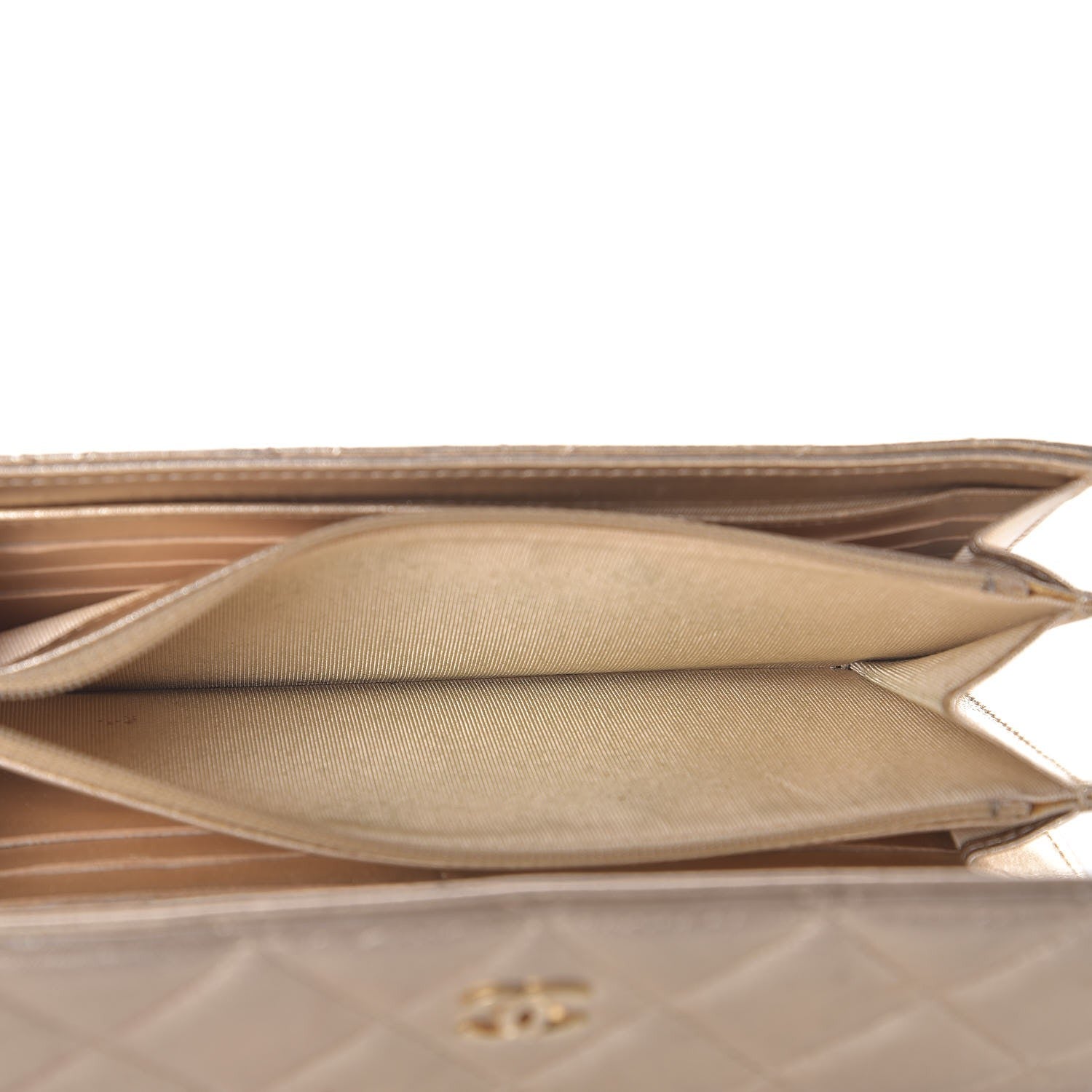 Chanel Metallic Quilted Flap Wallet Gold 6 of 13