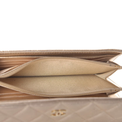 Chanel Metallic Quilted Flap Wallet Gold 6 of 13