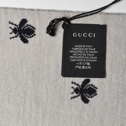 Gucci Wool Bee Scarf Navy Blue 4 of 5