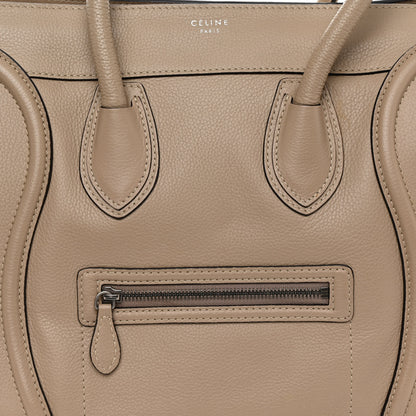 Celine Drummed Calfskin Mini Luggage Dune 7 of 9