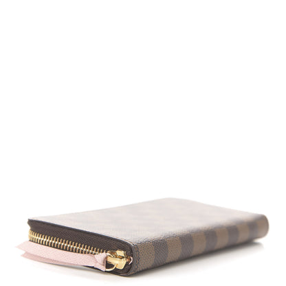 Louis Vuitton Damier Ebene Clemence Wallet Rose Ballerine 4 of 7