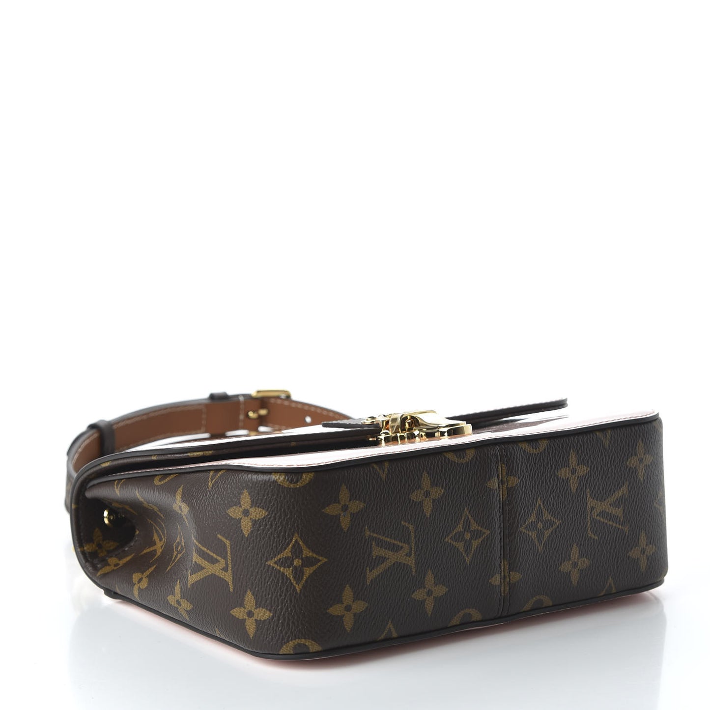 Patent Calfskin Monogram Cherrywood BB Rose Ballerine