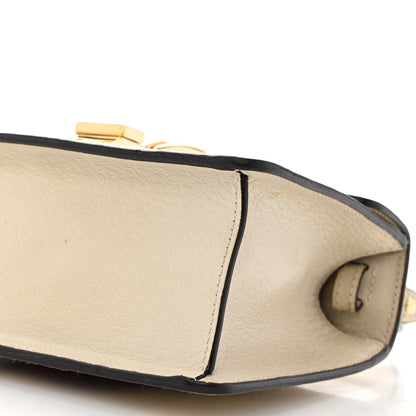 Gucci Textured Calfskin Bee Star Print Mini Sylvie Top Handle Bag Mystic White 10 of 17