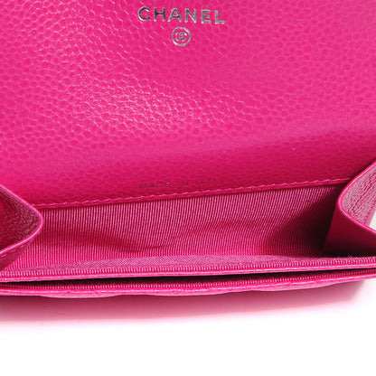 Chanel Caviar Quilted CC Card Holder Pink 6 of 9