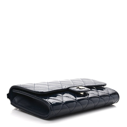 Chanel Patent Quilted Wallet On Removable Chain Navy Blue 3 of 9