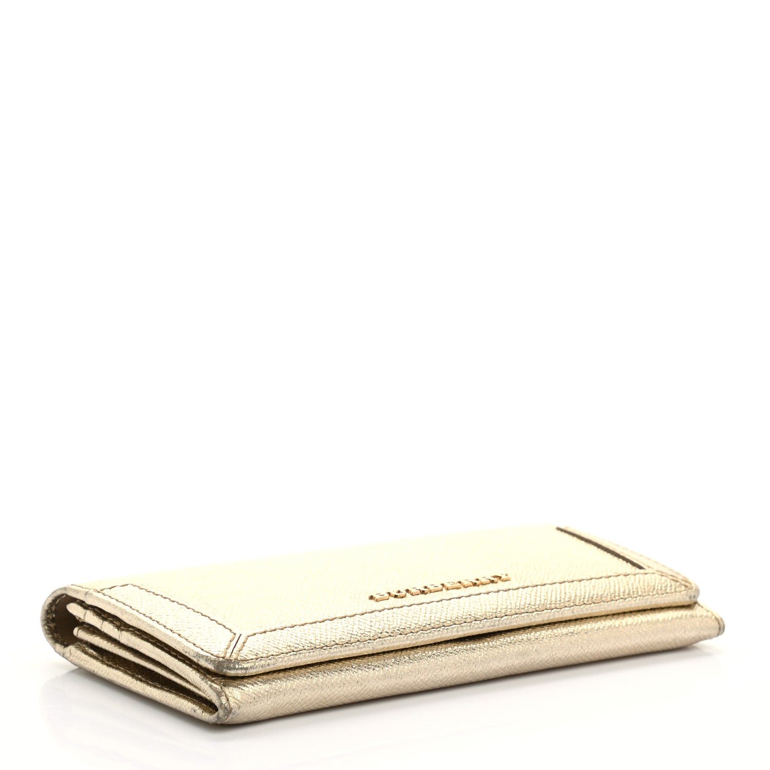 Burberry Metallic Patent Heritage Grain Penrose Continental Wallet Gold 4 of 12