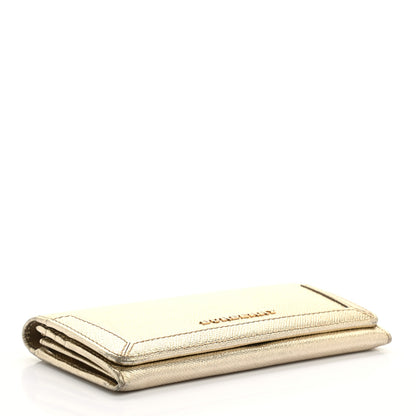 Burberry Metallic Patent Heritage Grain Penrose Continental Wallet Gold 4 of 12