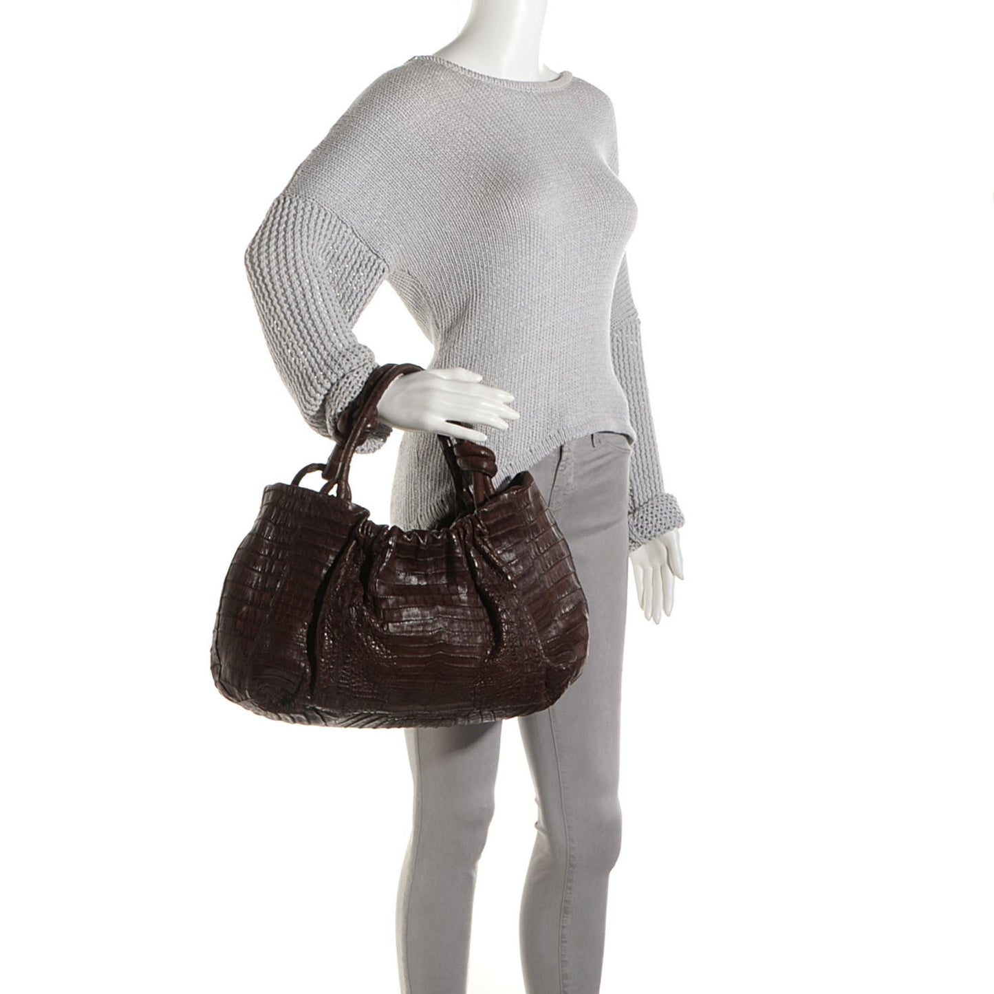 Crocodile Hobo Brown