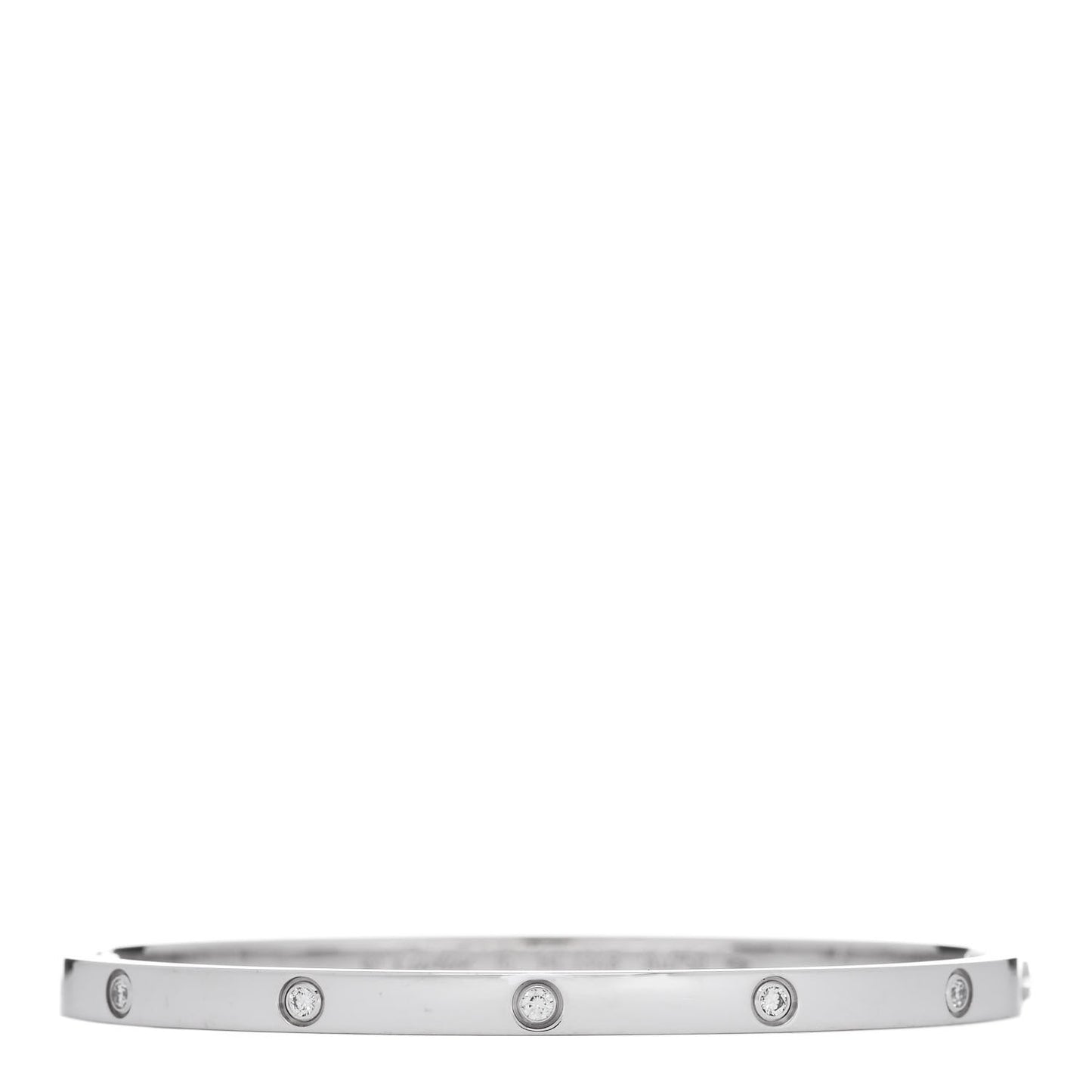 18K White Gold 10 Diamond Small LOVE Bracelet 16