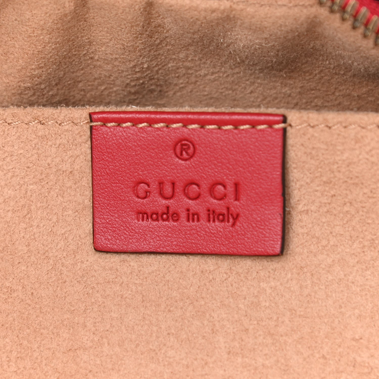 Gucci Calfskin Matelasse Small GG Marmont Chain Shoulder Bag Hibiscus Red 6 of 11