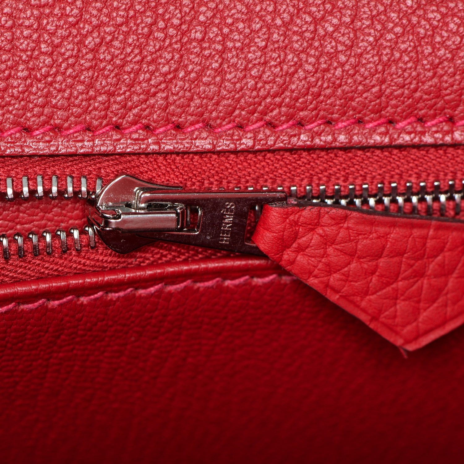Hermes Taurillon Clemence Horseshoe Birkin 35 Rouge Casaque 22 of 24