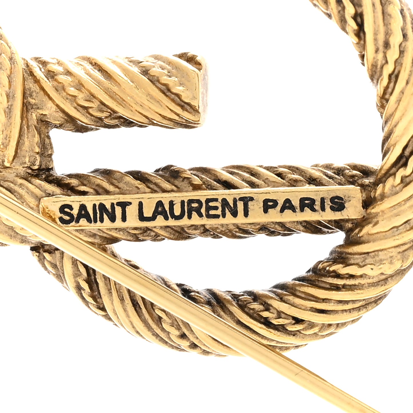 Brass Cassandre Opyum YSL Twisted Brooch Gold
