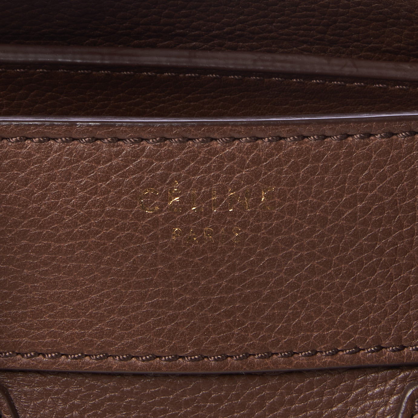 Pebbled Calfskin Micro Luggage Chocolate