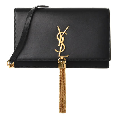 Saint Laurent Smooth Calfskin Classic Monogram Kate Tassel Chain Wallet Black 1 of 9