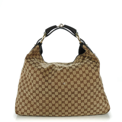 Gucci Monogram Large Horsebit Chain Hobo Dark Brown 1 of 7