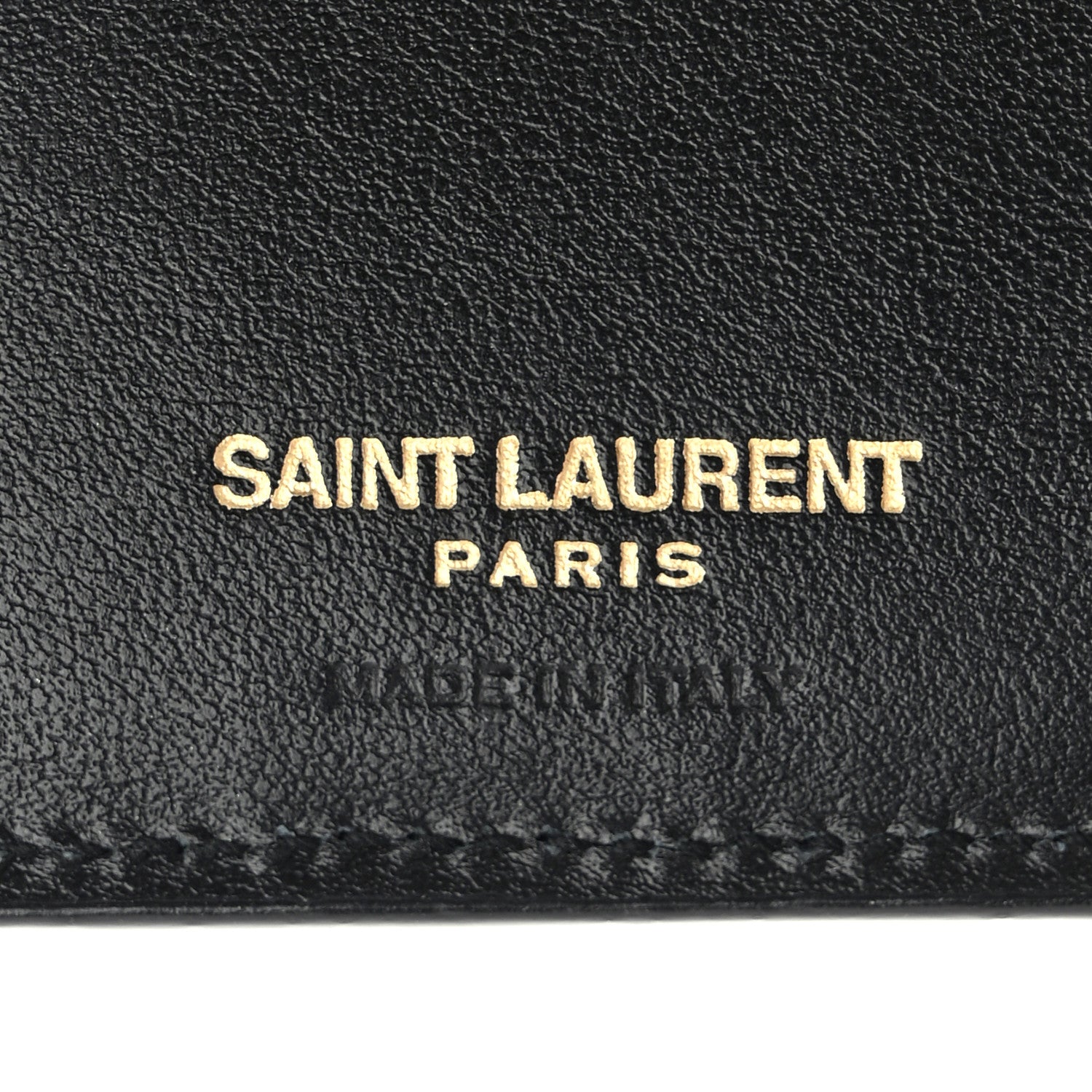 Saint Laurent Shiny Calfskin Crocodile Embossed Monogram Uptown Compact Wallet Black 7 of 13