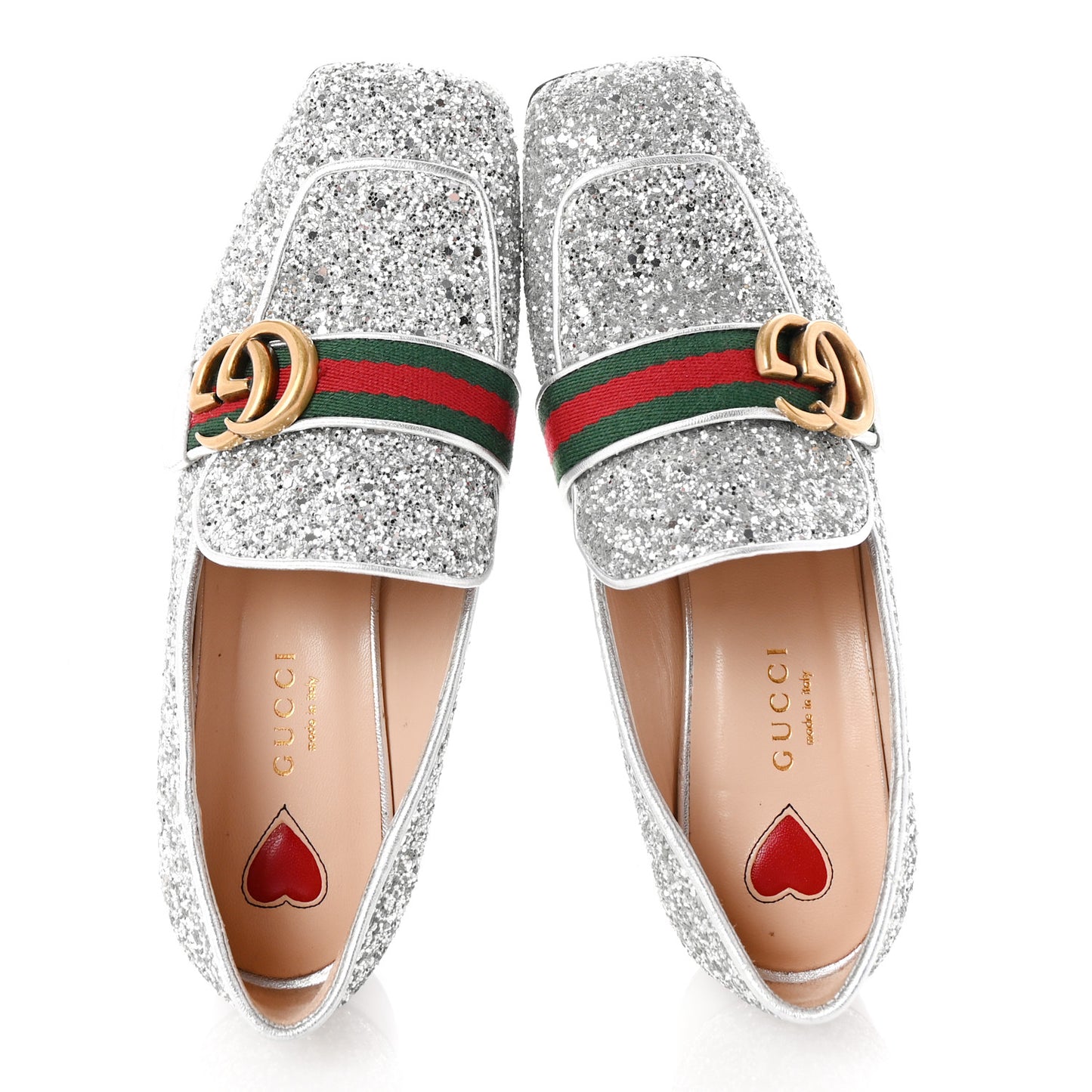 Glitter Web Peyton Loafers 35.5 Silver