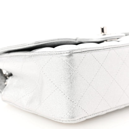 Chanel Metallic Lambskin Quilted Mini Rectangular Flap Silver 9 of 10