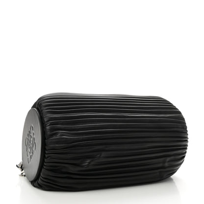 Loewe Lambskin Pleated Bracelet Large Pouch shoulder Bag Black 4 of 9