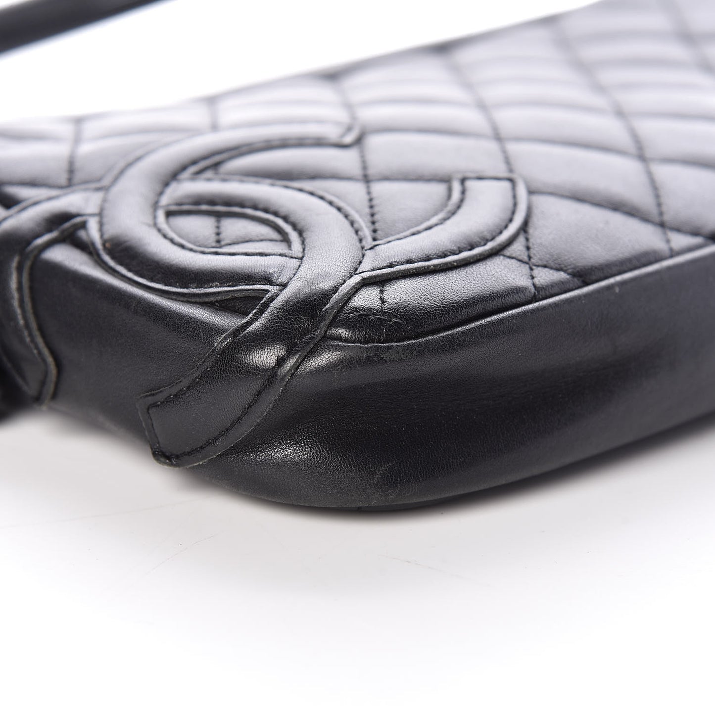 Calfskin Quilted Cambon Pochette Black