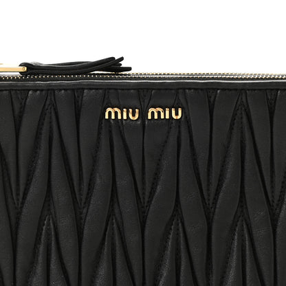 Miu Miu Nappa Matelasse Double Zip Crossbody Black 9 of 11