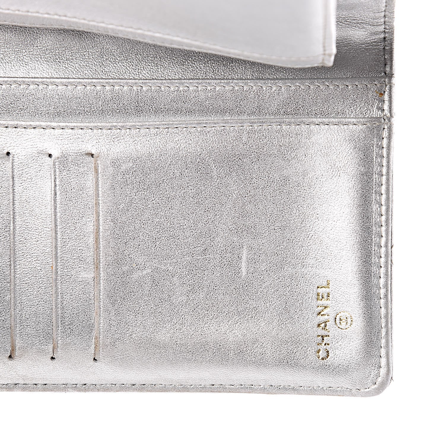 Chanel Metallic Lambskin Quilted Reissue Yen Wallet Silver 12 of 18