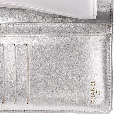 Chanel Metallic Lambskin Quilted Reissue Yen Wallet Silver 12 of 18