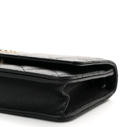 Chanel Caviar Quilted Crystal CC Wallet On Chain WOC Black 11 of 11