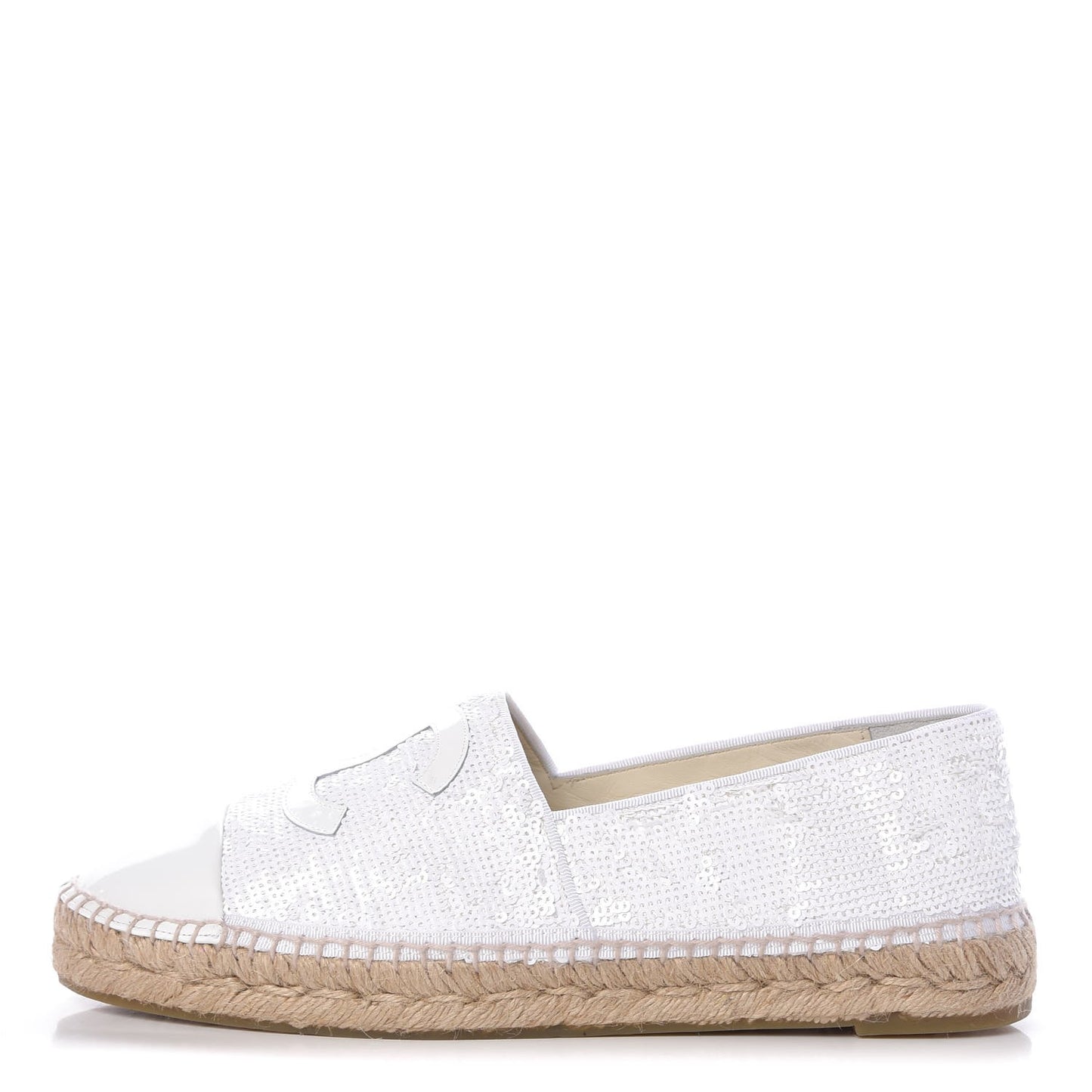 Patent Sequin CC Espadrilles 42 White