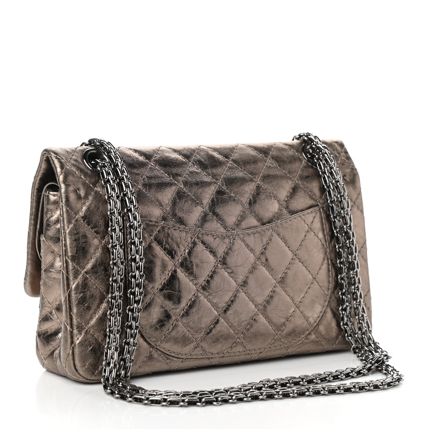 Metallic Aged Calfskin Quilted 2.55 Reissue 226 Flap Pewter