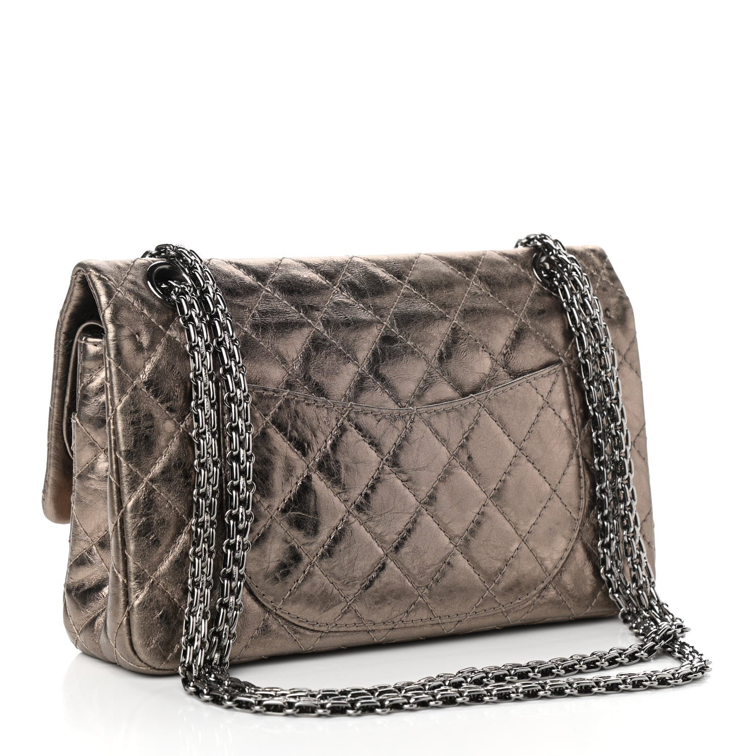 Chanel Metallic Aged Calfskin Quilted 2.55 Reissue 226 Flap Pewter 4 of 20