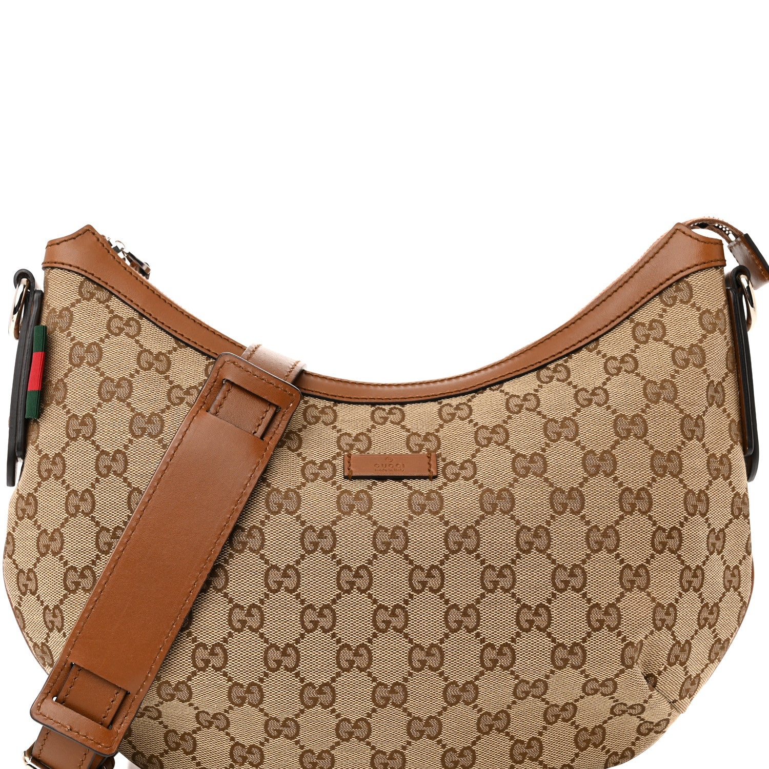 Gucci Monogram Medium Half Moon Hobo Brown 8 of 11