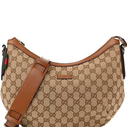 Gucci Monogram Medium Half Moon Hobo Brown 8 of 11