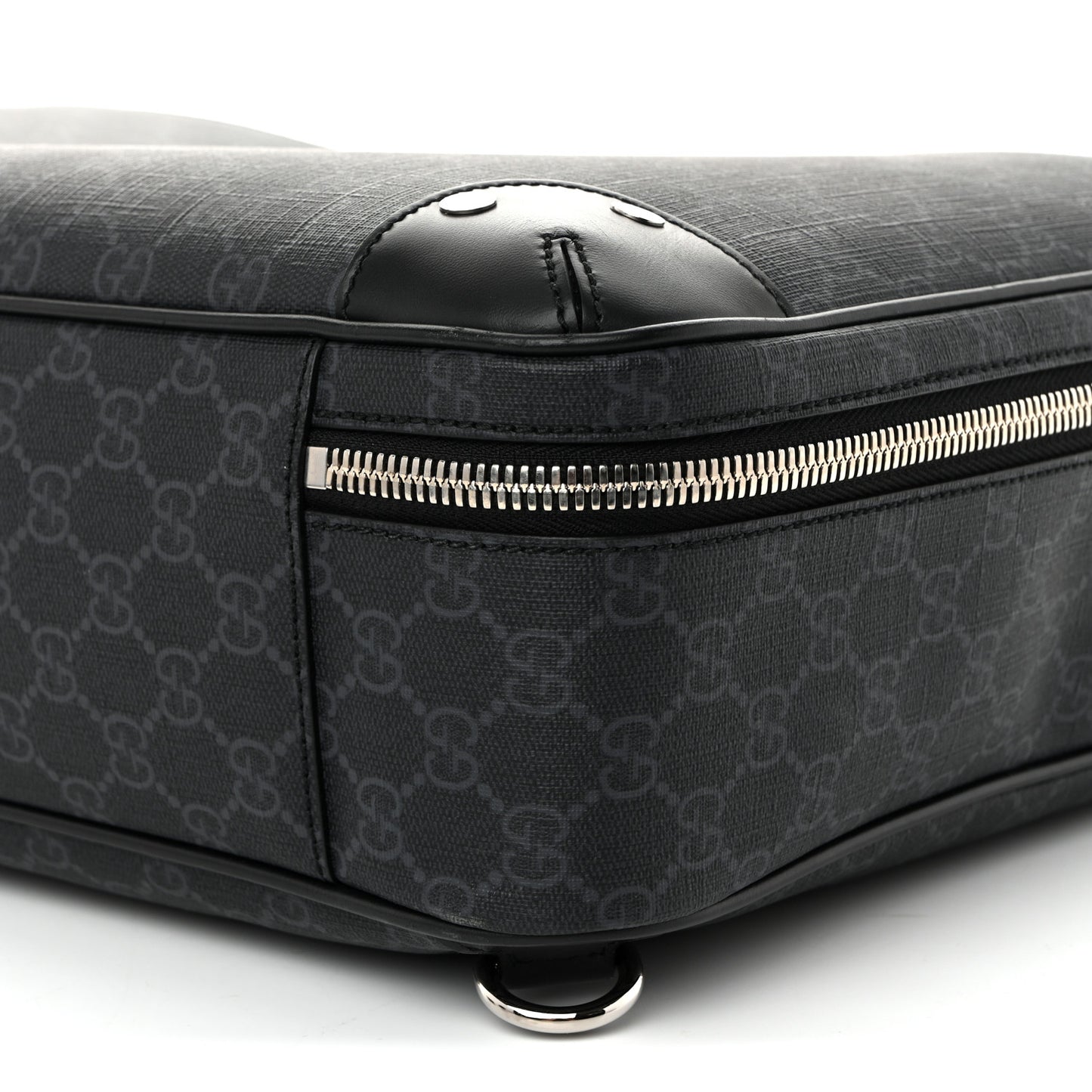 GG Supreme Monogram Briefcase Backpack Black Grey