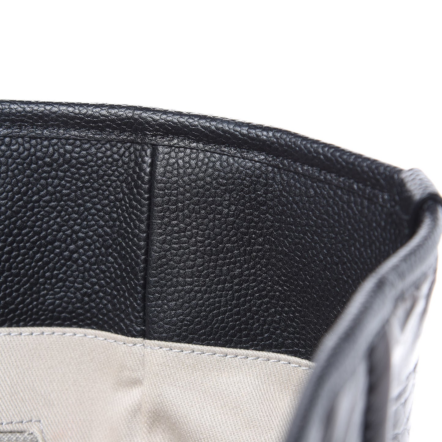 Glazed Calfskin Small Deauville Tote Black