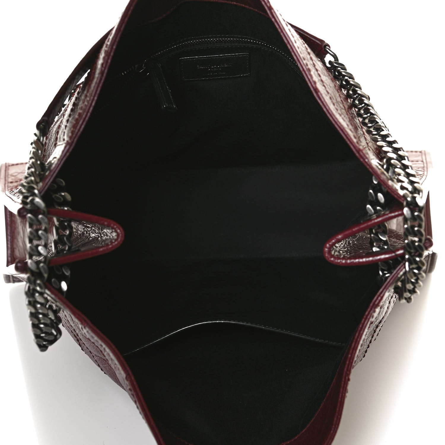 Saint Laurent Crinkled Calfskin Matelasse Monogram Niki Shopper Tote Burgundy 5 of 11