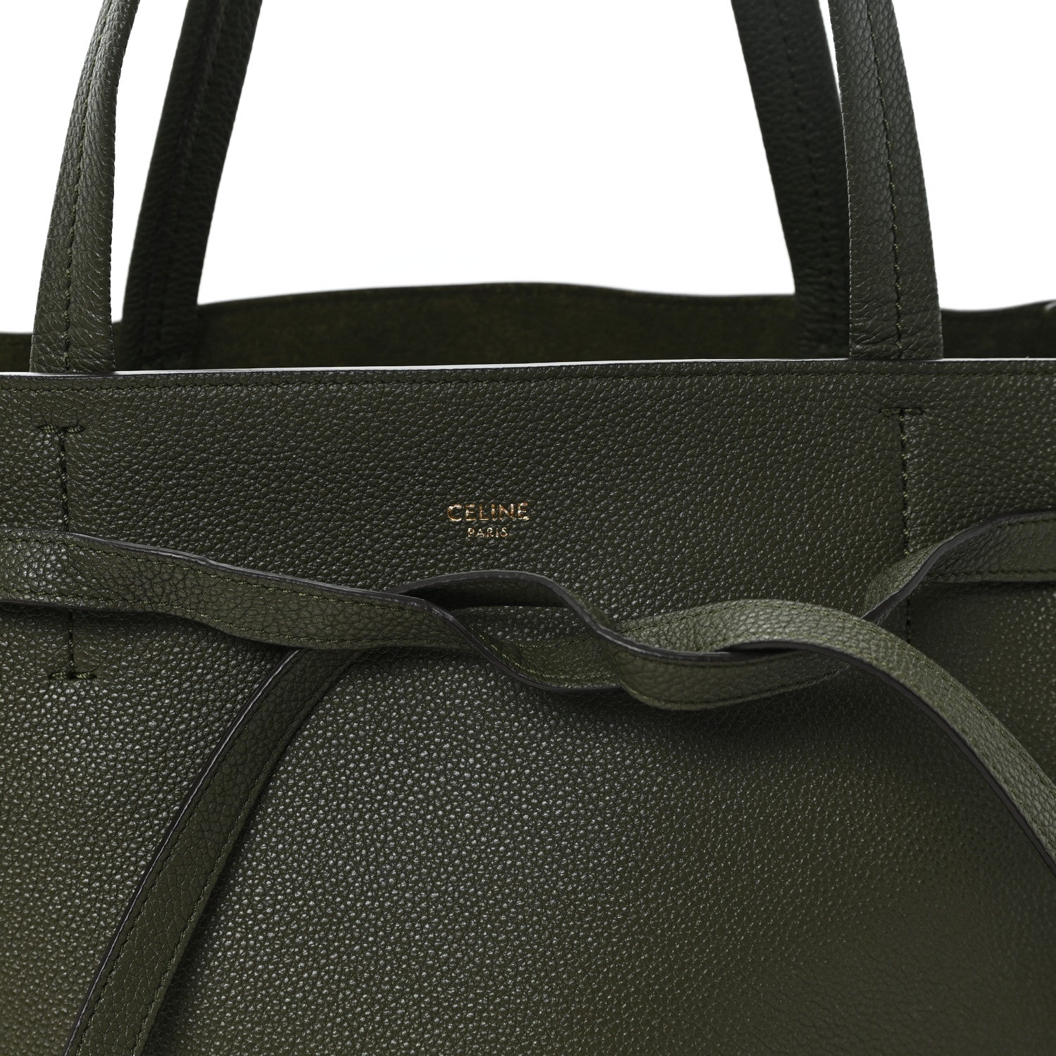 Celine Soft Grained Calfskin Medium Cabas Phantom Dark Khaki 7 of 9