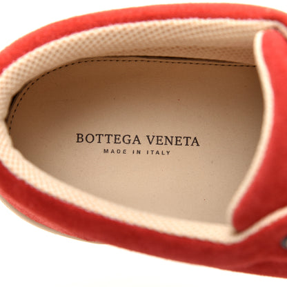 Bottega Veneta Suede Intrecciato Lace Up Sneakers 41 Red 7 of 7