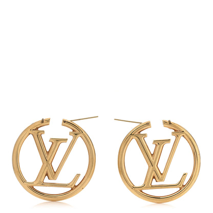 Louis Vuitton Metal Louise Hoop Earrings Gold 3 of 4