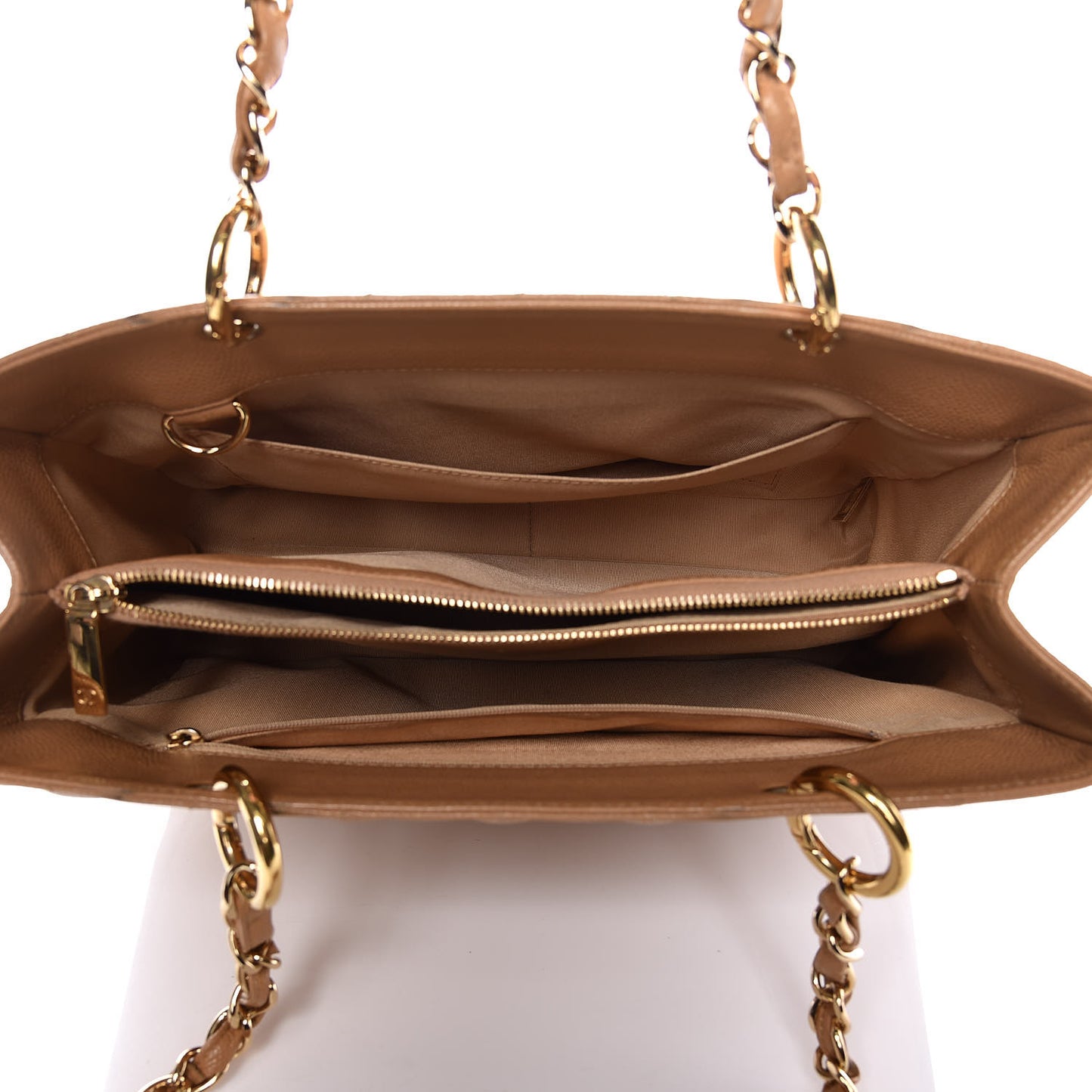 Caviar Quilted Grand Shopping Tote GST Beige