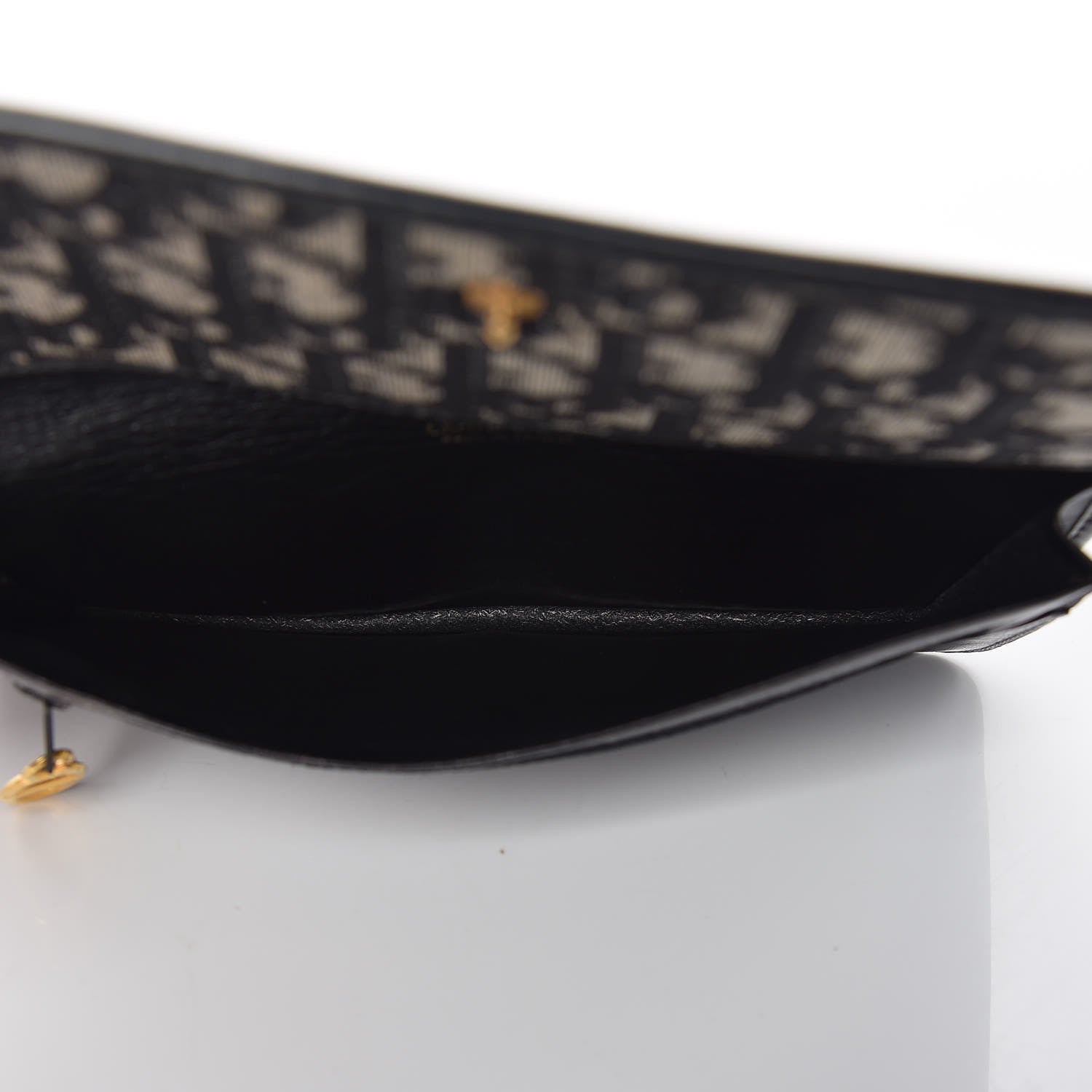 Christian Dior Monogram Flap Wallet Black 5 of 12