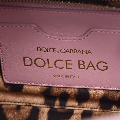 Dolce & Gabbana Lambskin Watersnake Embellished Lucia Shoulder Bag Rosa 6 of 6