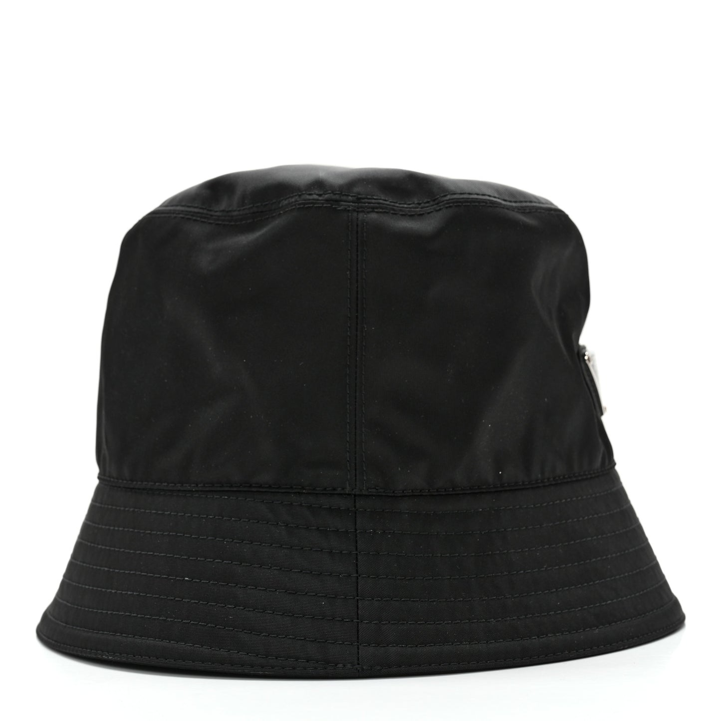 Re-Nylon Metal Triangle Logo Womens Bucket Hat S Black