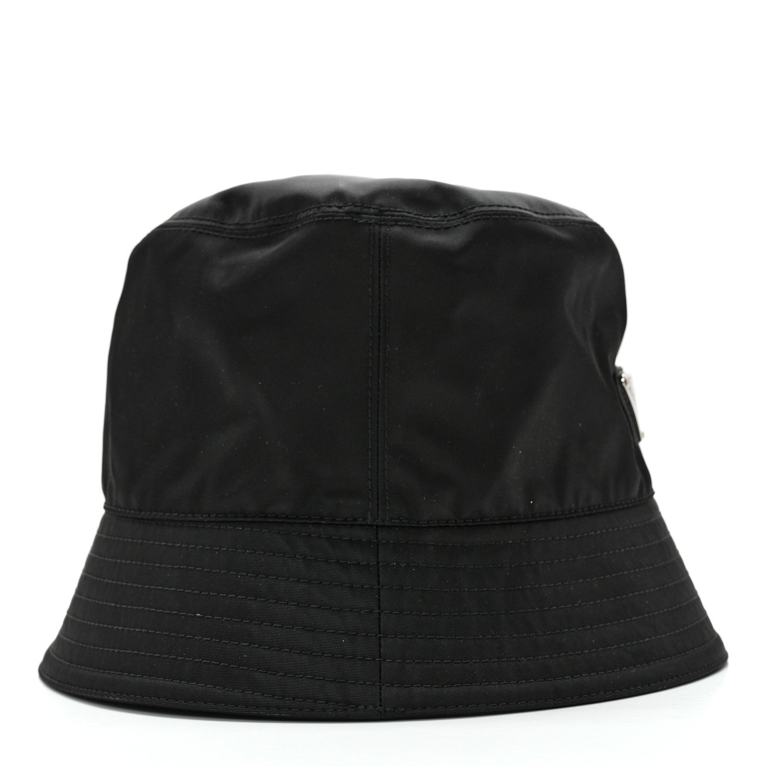 Prada Re-Nylon Metal Triangle Logo Womens Bucket Hat S Black 5 of 9