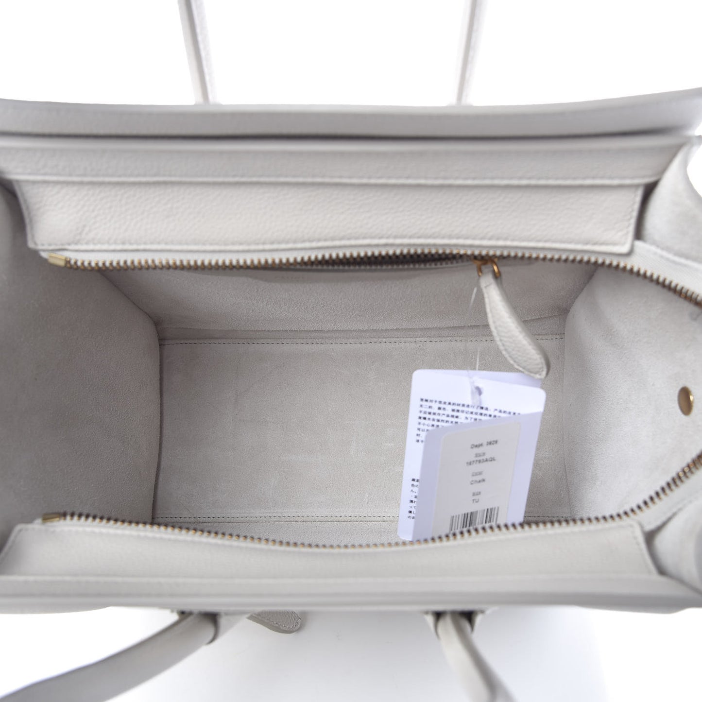 Drummed Calfskin Micro Luggage Chalk