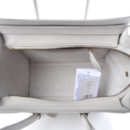 Celine Drummed Calfskin Micro Luggage Chalk 5 of 10